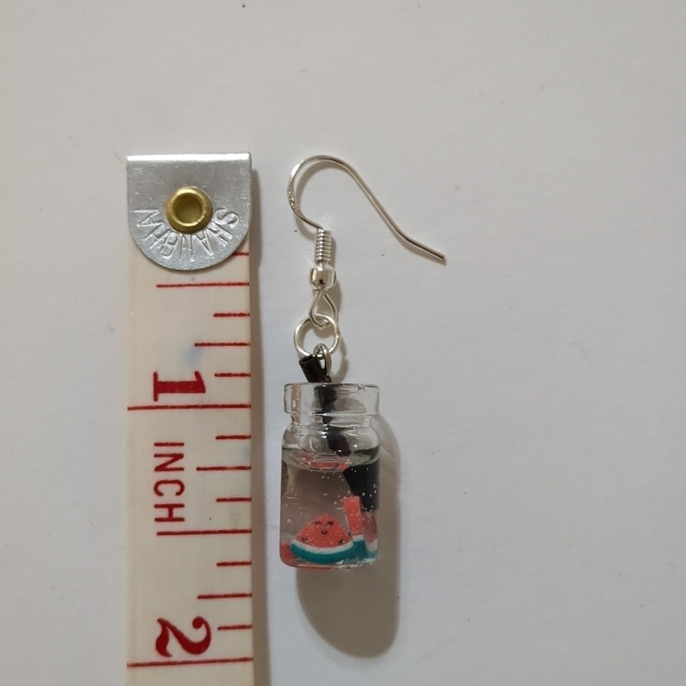 Watermelon Fruit Tea Drop Earrings set - Picture 5 of 5